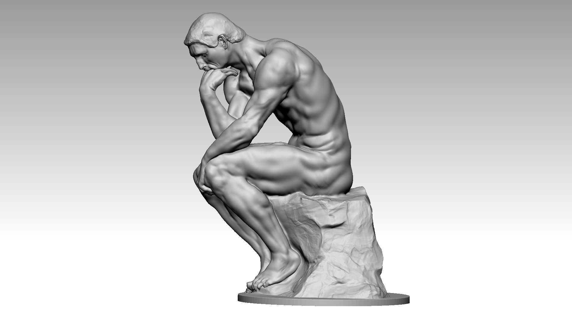 thinker man 3d print model 3D print model_2