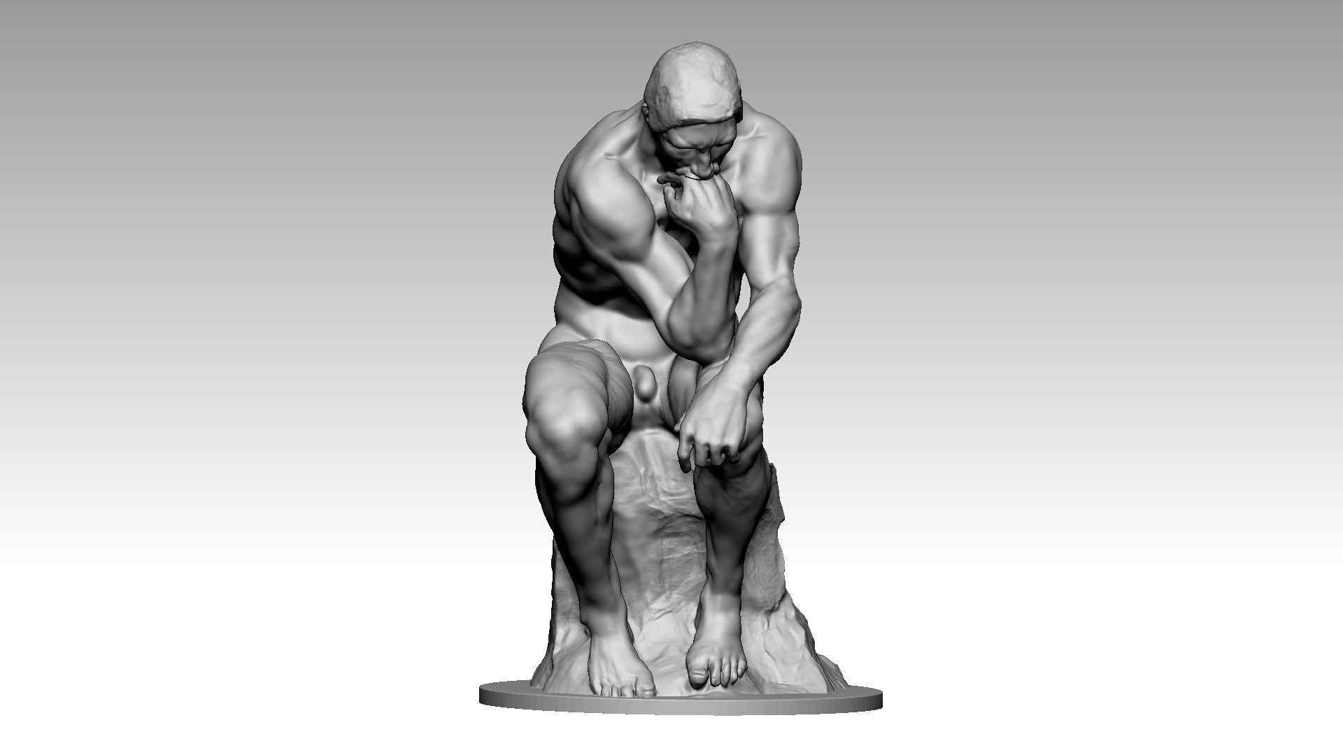 thinker man 3d print model 3D print model_1
