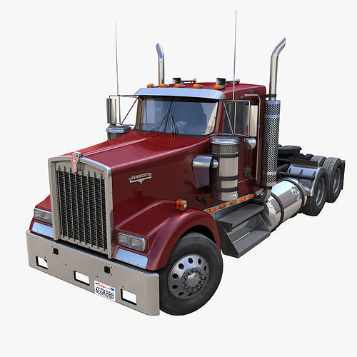 Kenworth daycab truck Low-poly 3D model