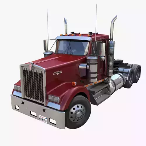 Kenworth daycab truck Low-poly 3D model
