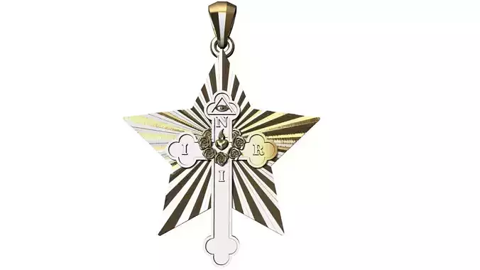 Eye Cross Star Pendant 3D print model