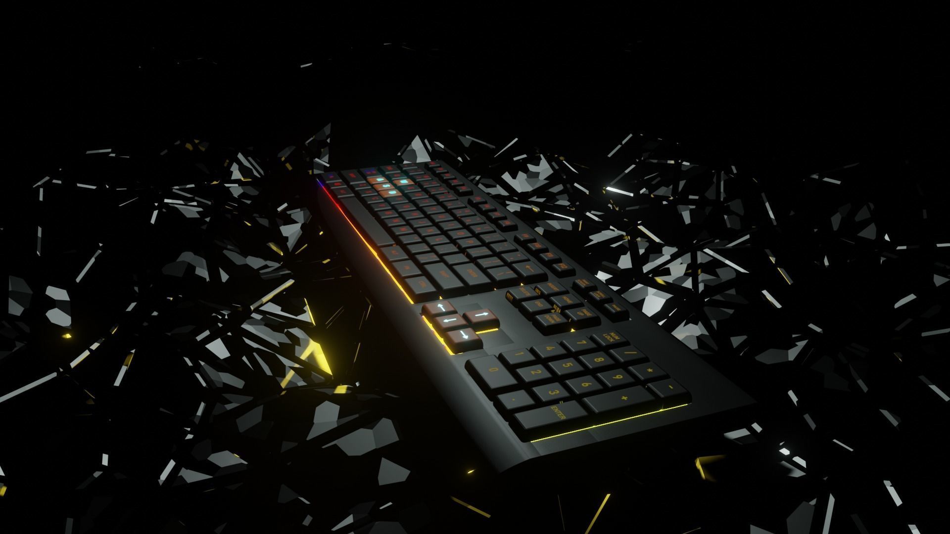 RGB Keyboard 3D model_4