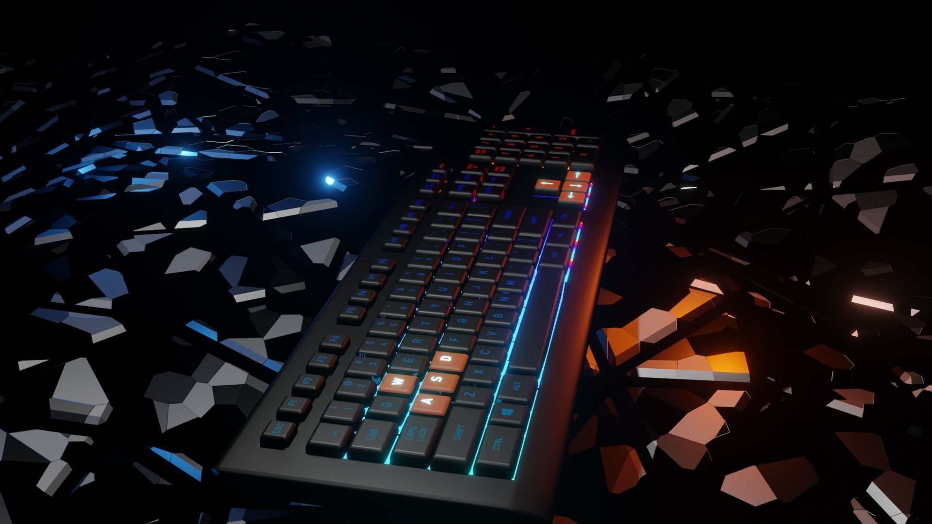 RGB Keyboard 3D model_1