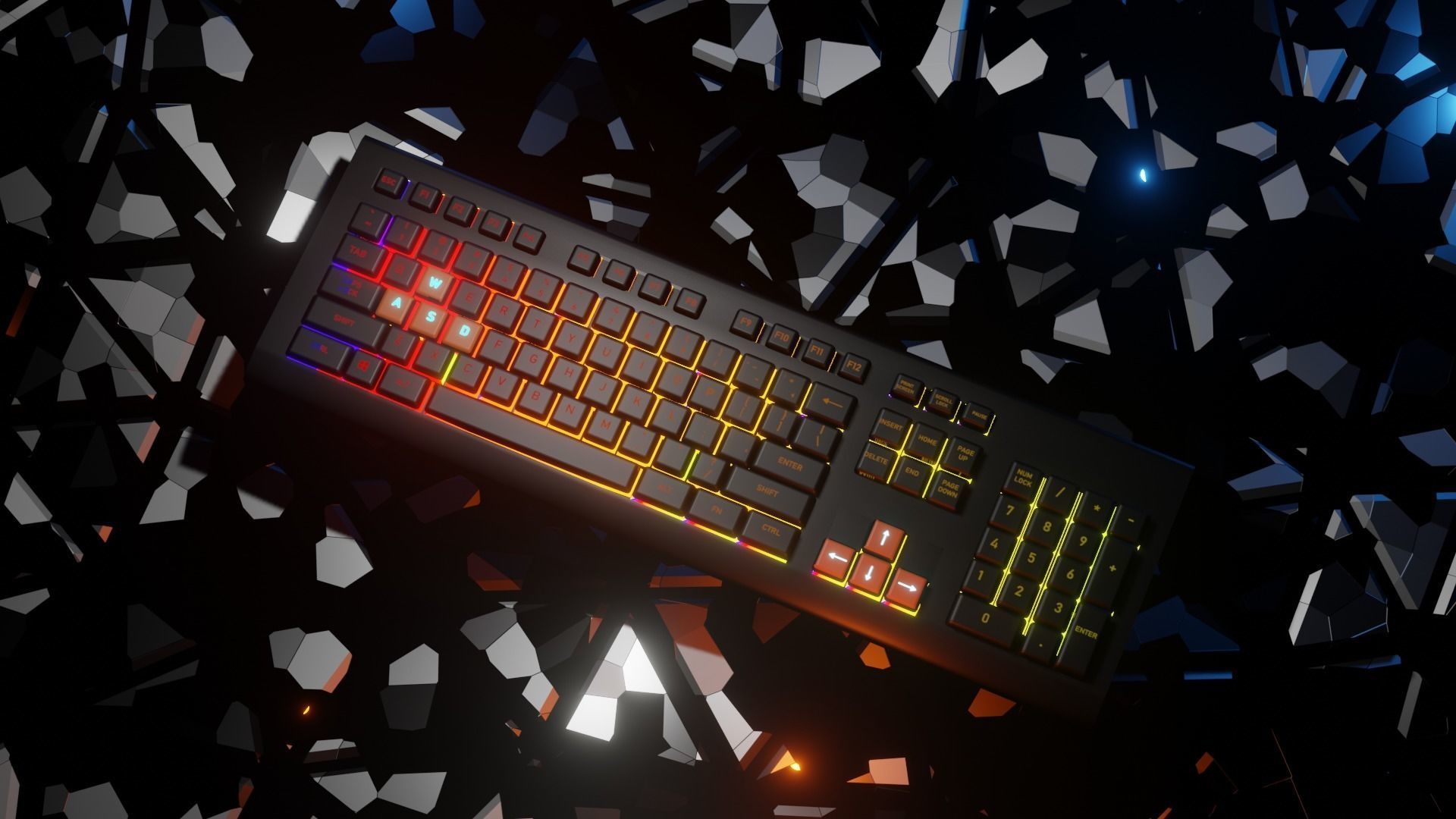 RGB Keyboard 3D model_3