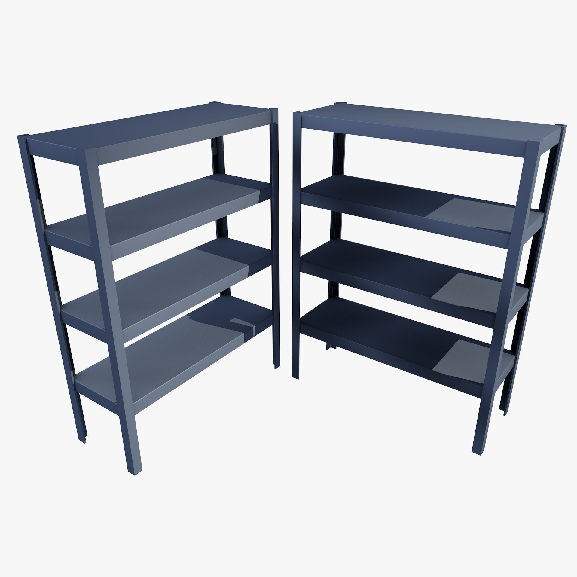 Industrial Rusty Shelf Low Poly Rack Low-poly 3D model_14