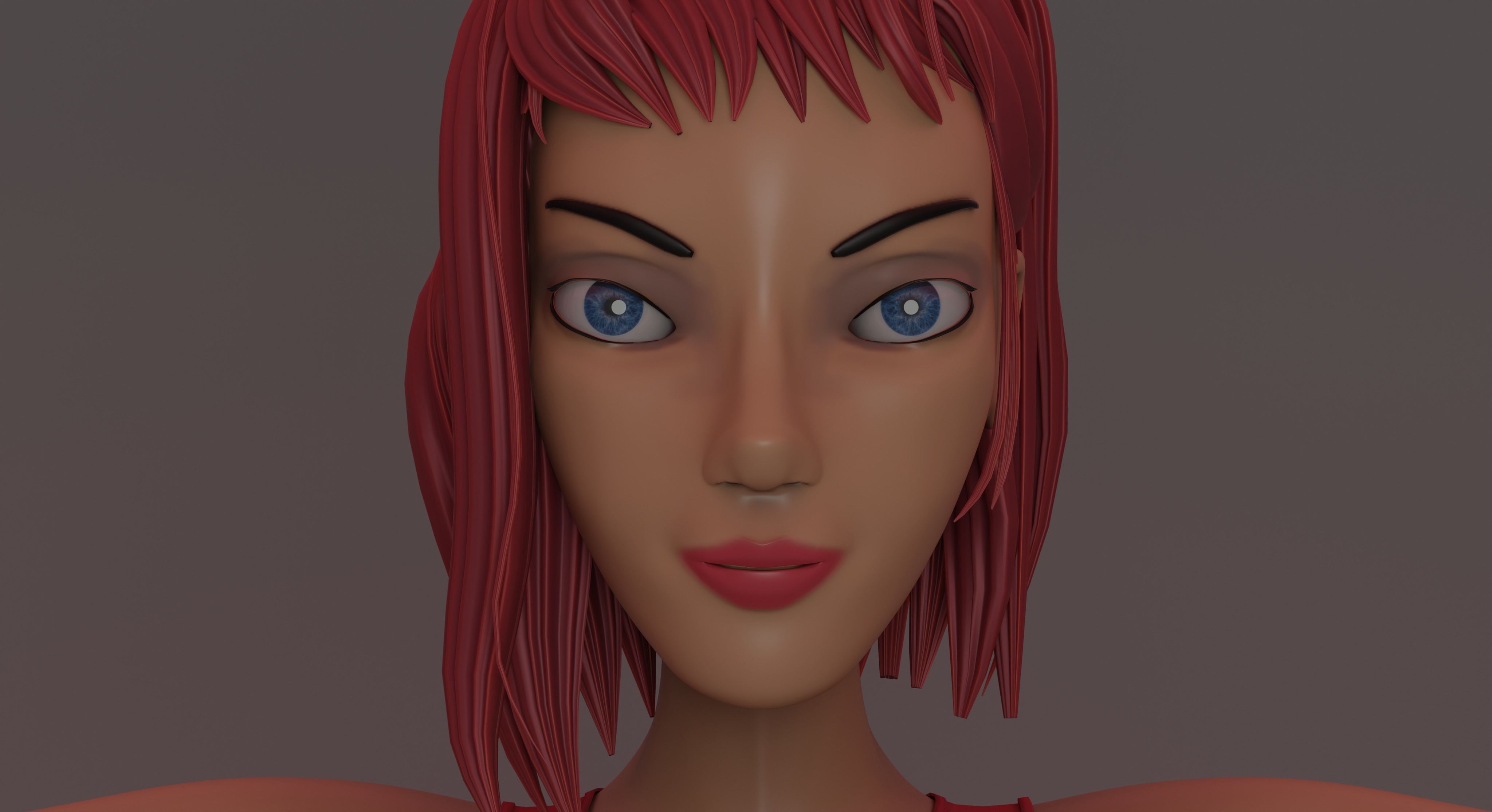Emily woman in dress Free 3D model_2