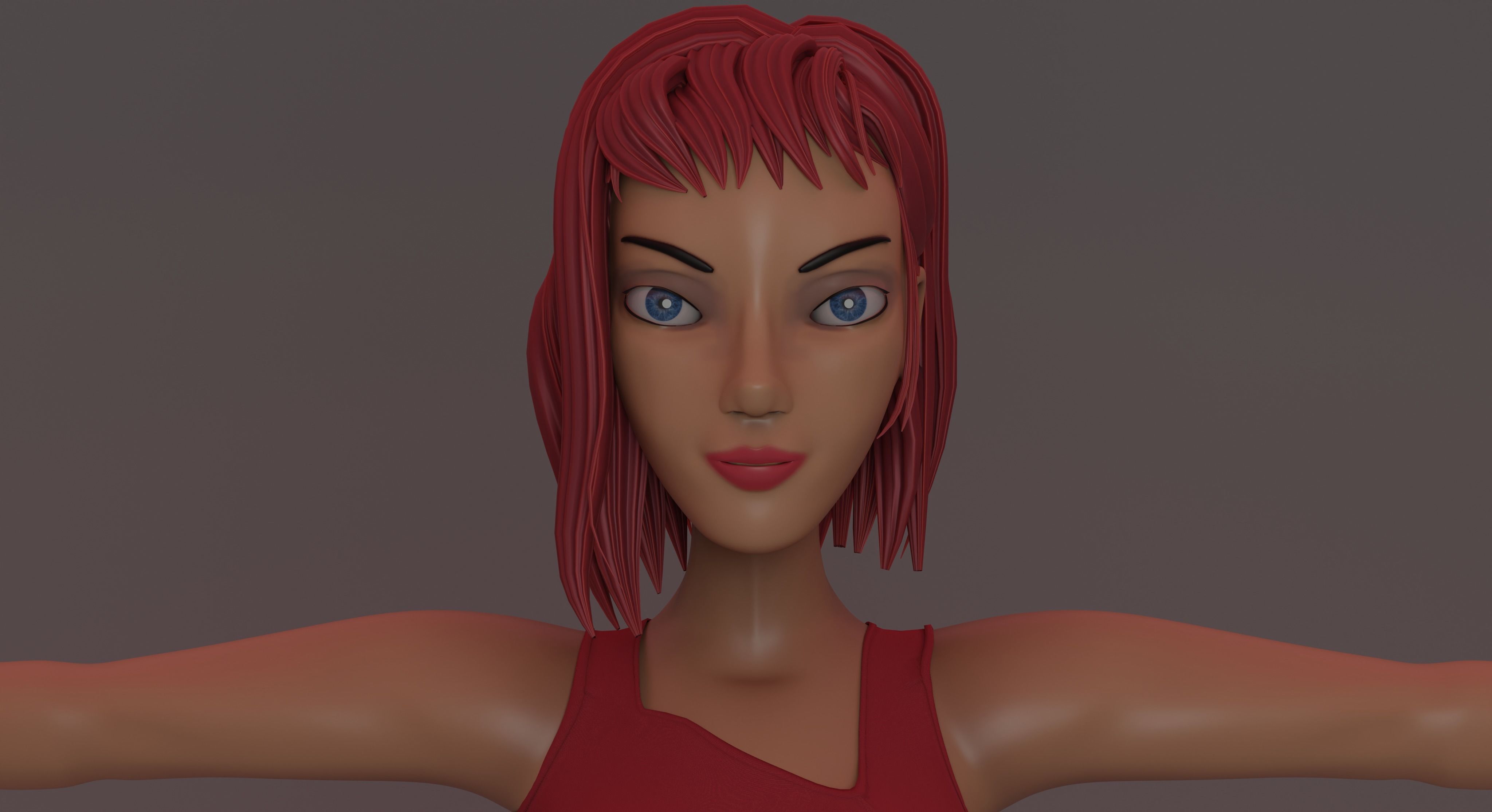 Emily woman in dress Free 3D model_7