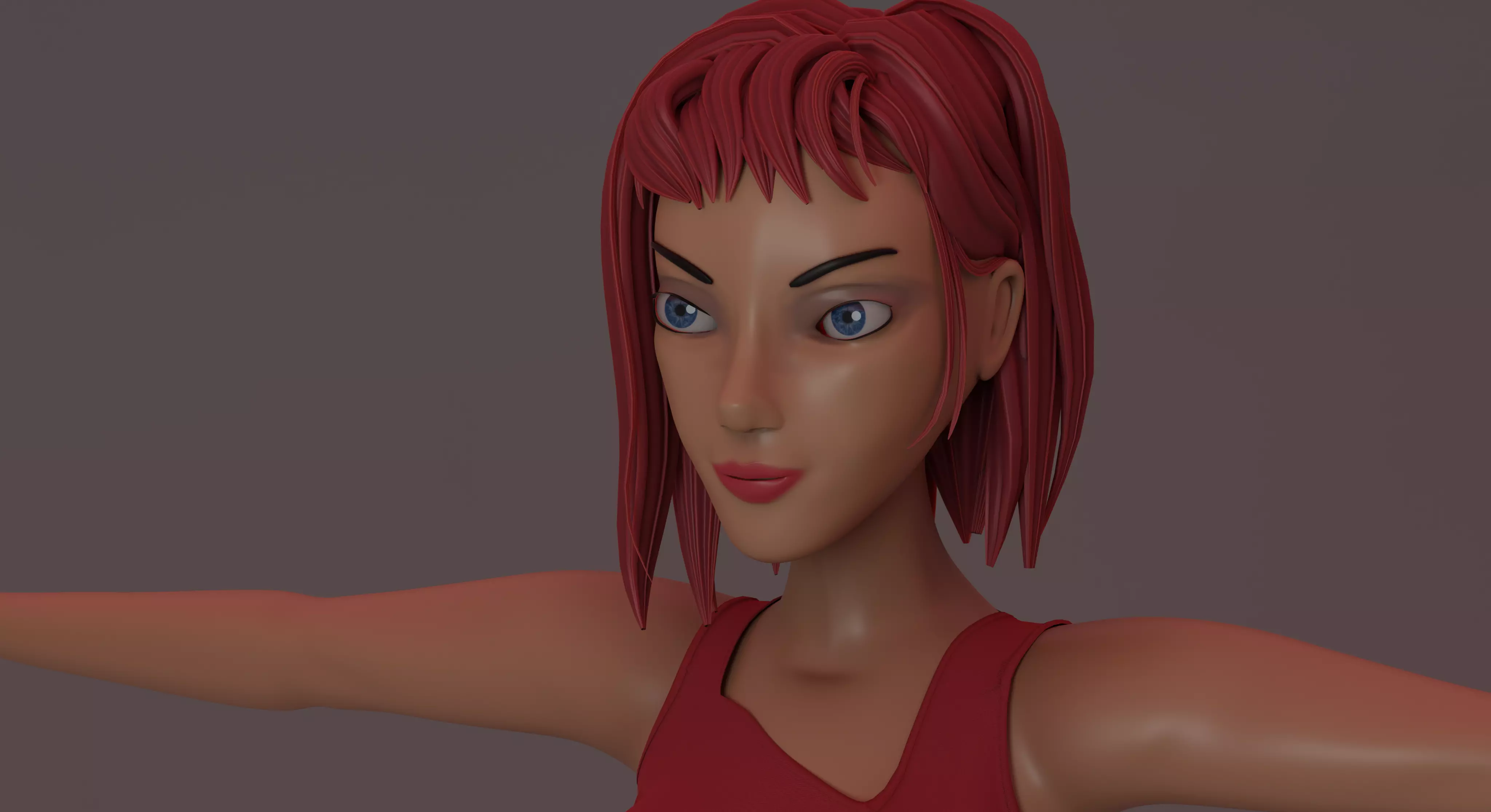 Emily woman in dress Free 3D model_0