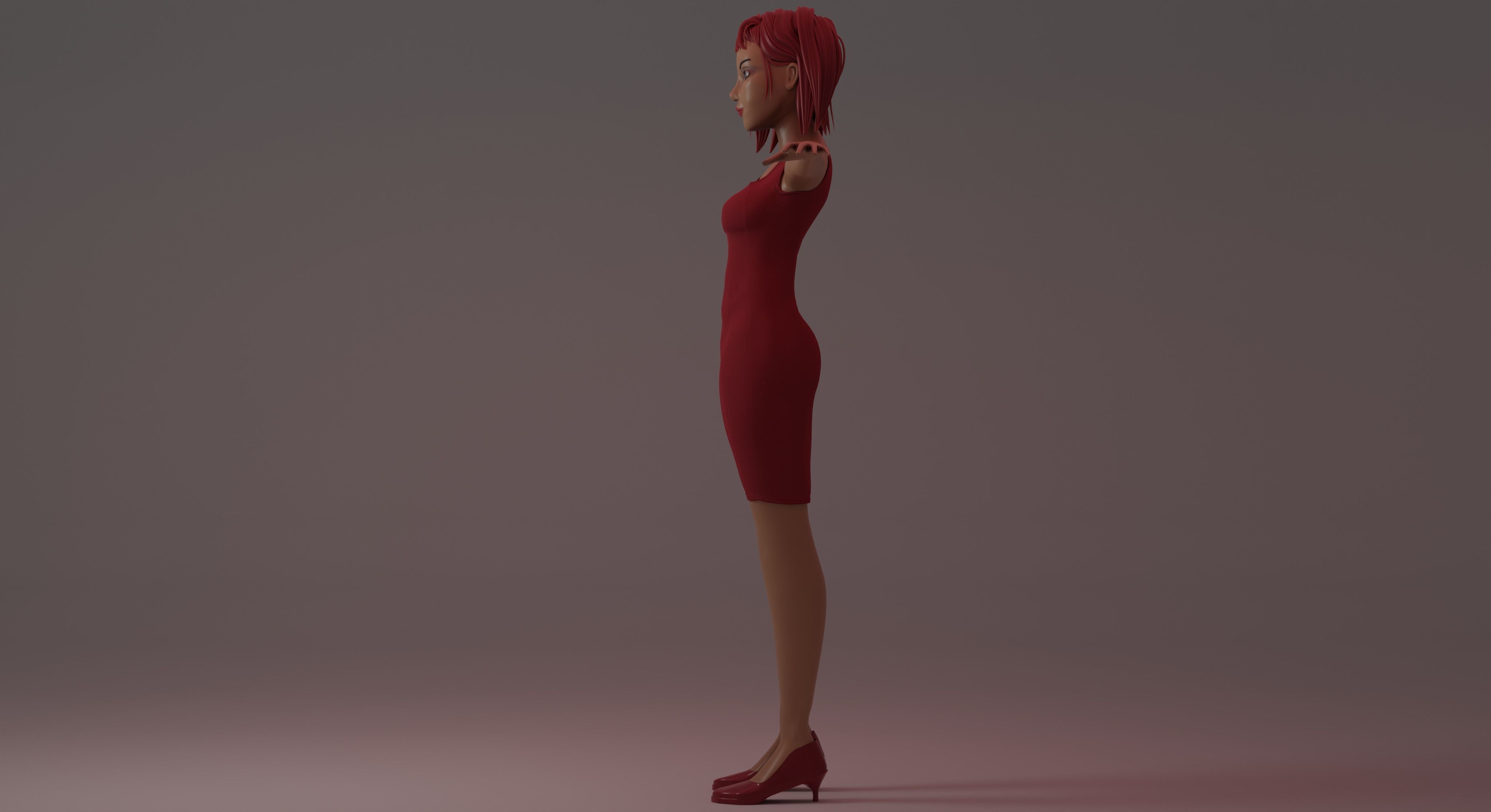 Emily woman in dress Free 3D model_5