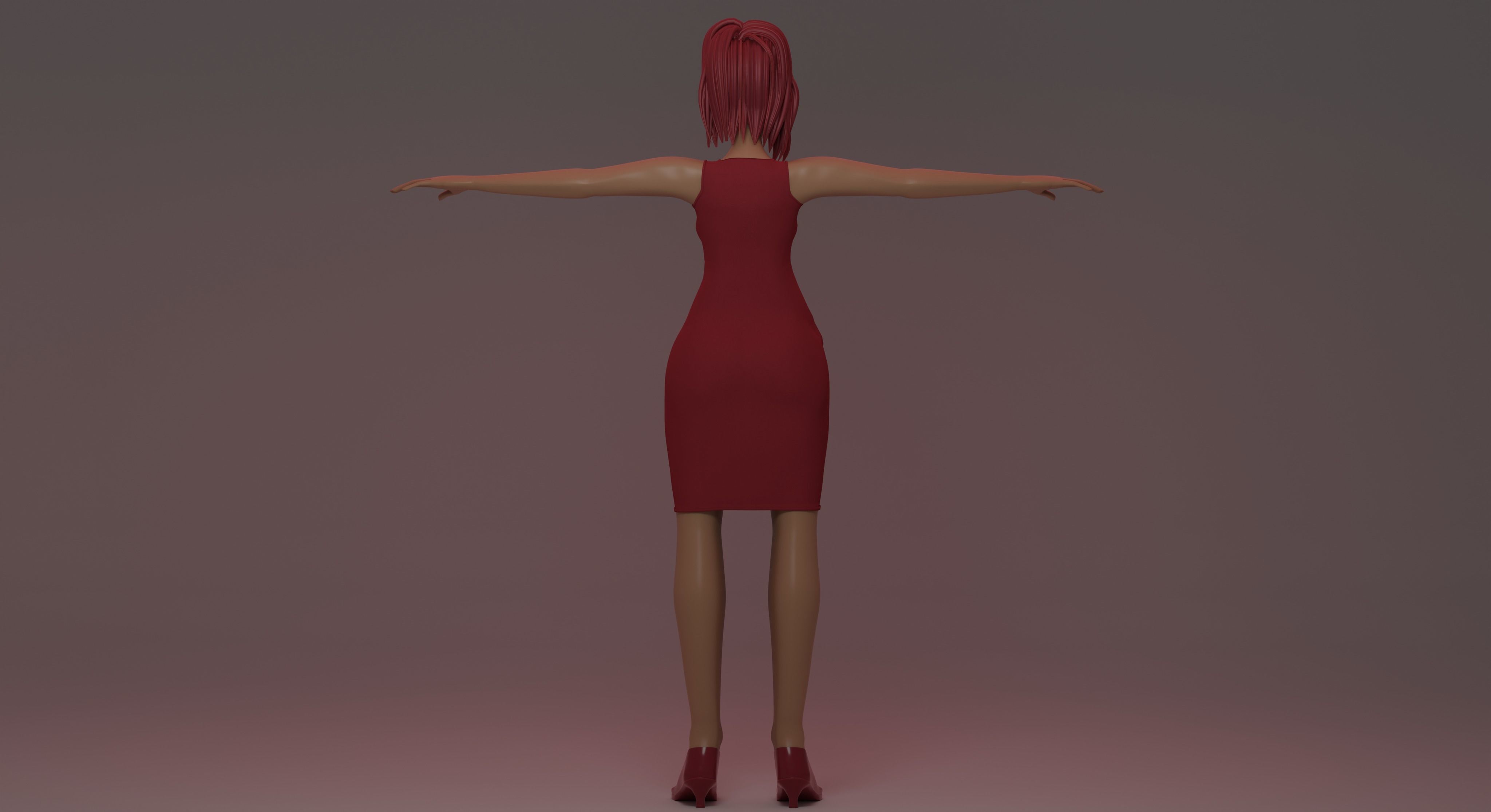 Emily woman in dress Free 3D model_6