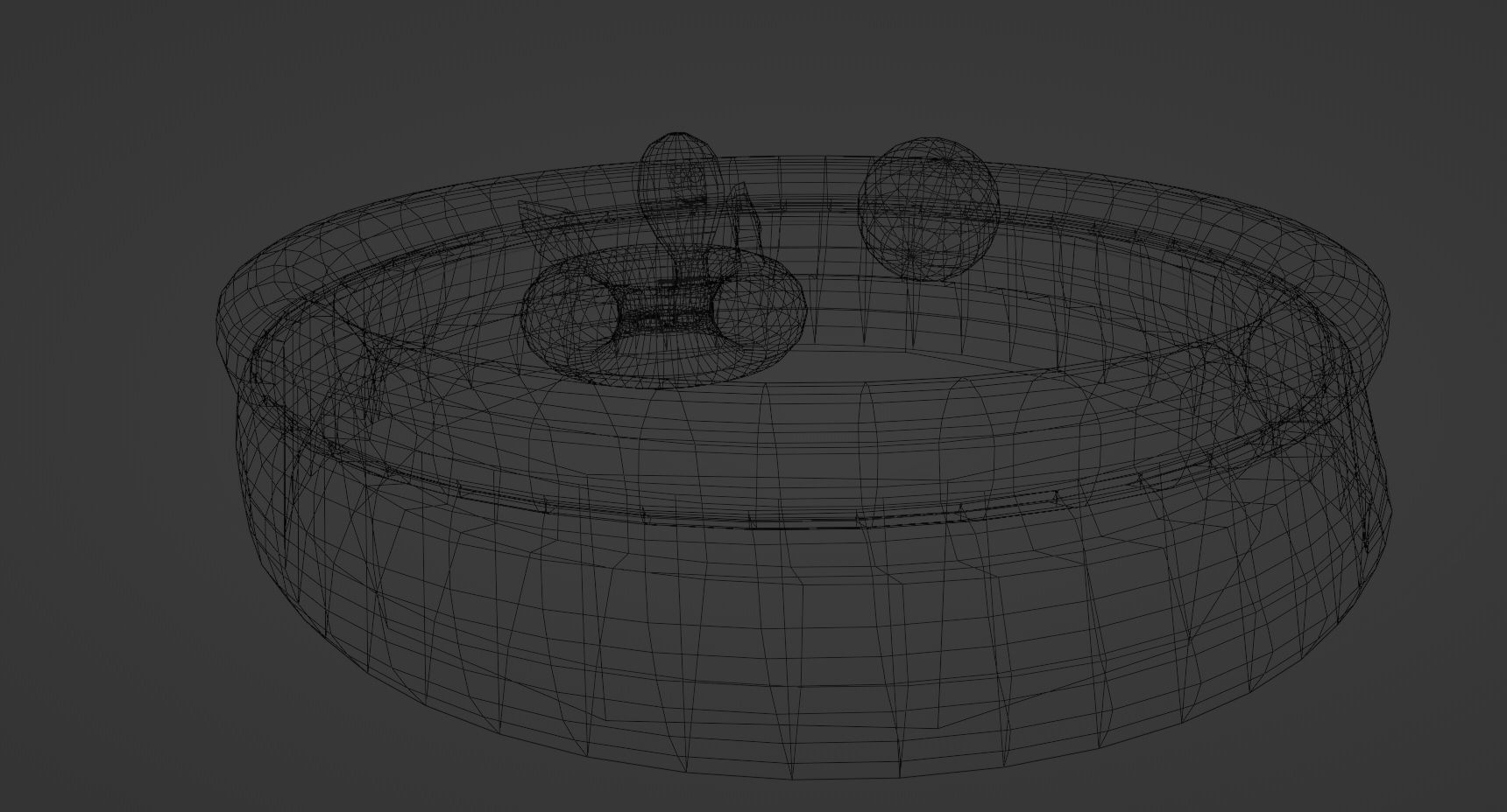 Inflatable Swimming Pool Low-poly 3D model_2