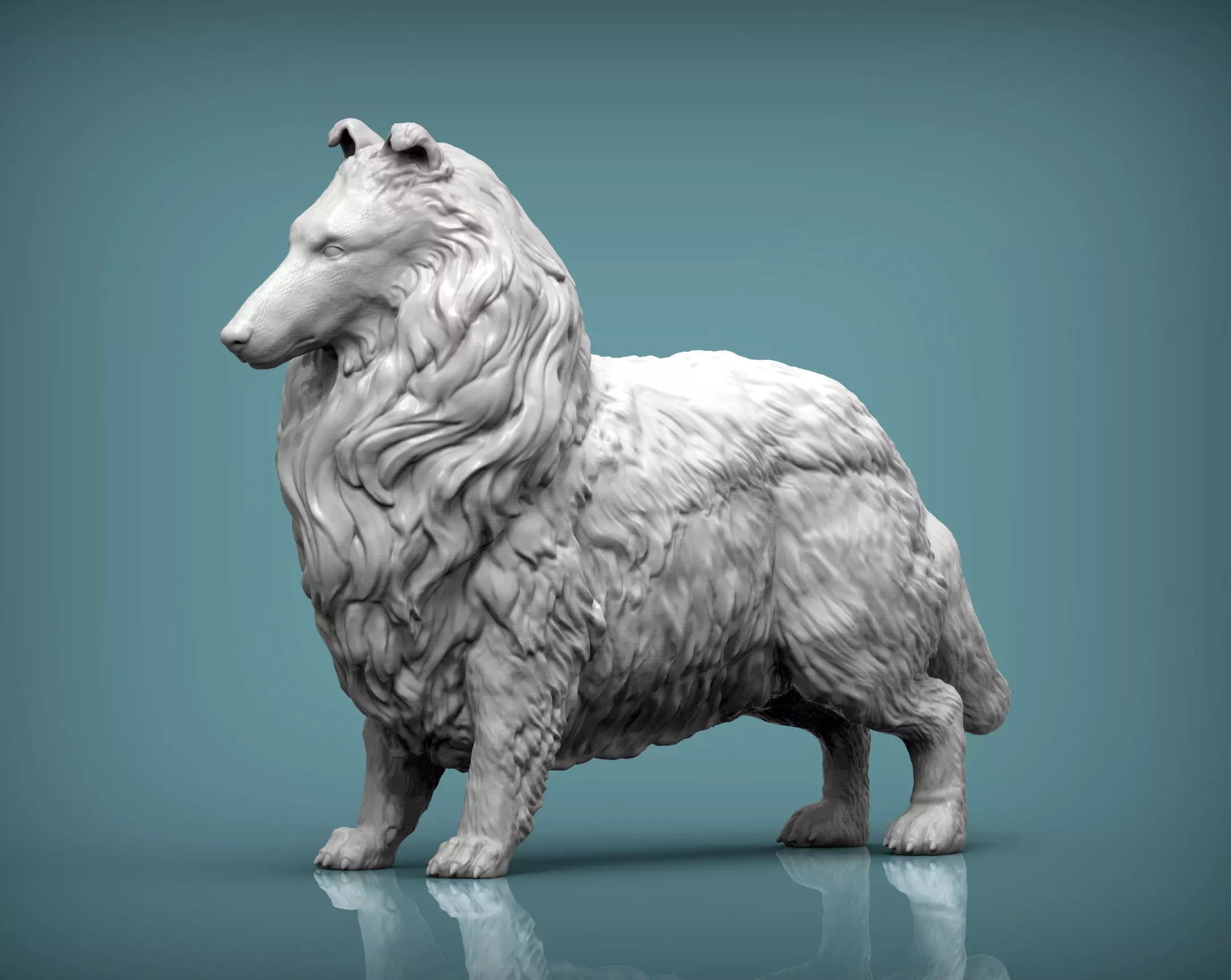 Collie sculpture of dog 3D print model