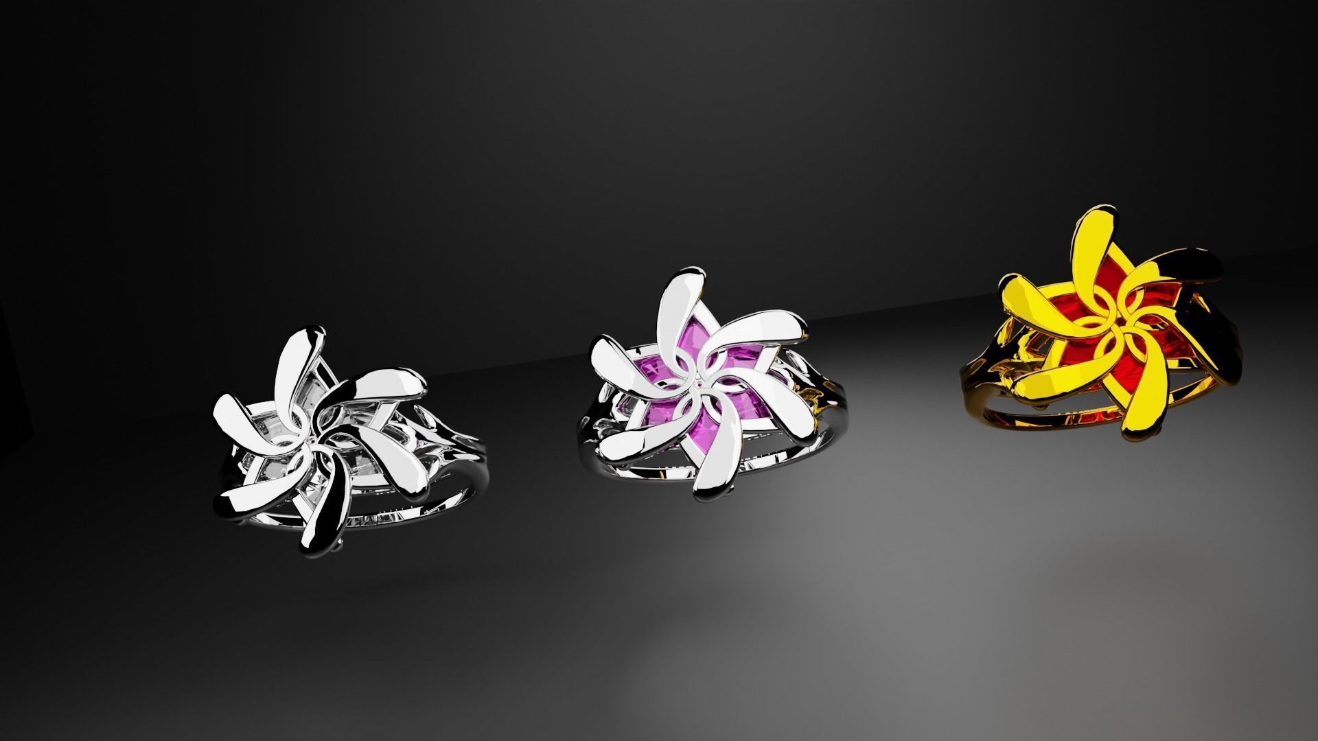 THREE ENGAGEMENT RINGS  3D model_13