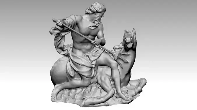 neptune sea god 3d print model