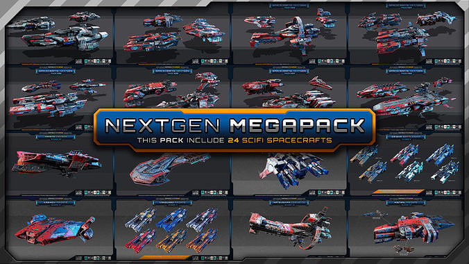 24 NEXTgen SPACECRAFTS 3D Model Collection