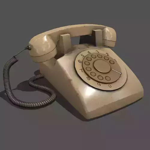 Lowpoly Pbr Vintage Phone Low-poly 3D model