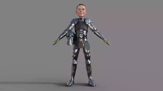 3D Cartoon Warrior Man