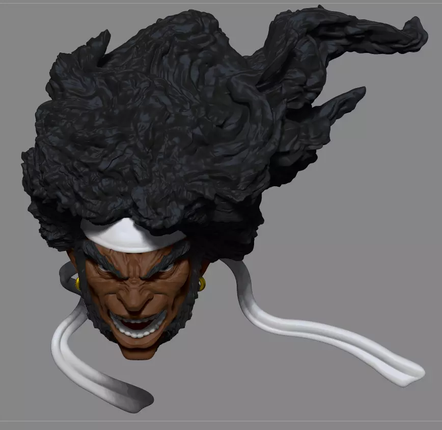 One12 Afro Samurai Head Sculpt 3D print model_0
