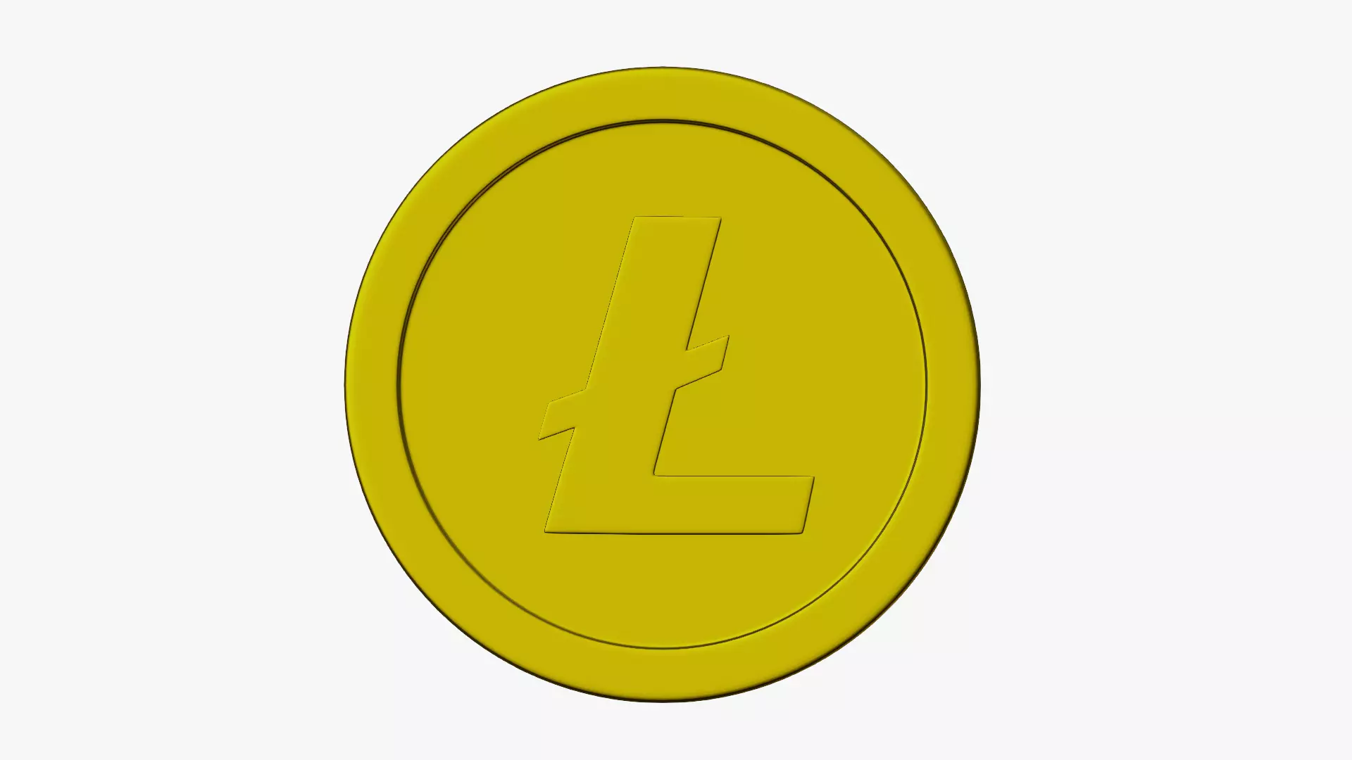 Litecoin coin with letter l Low-poly 3D model_0