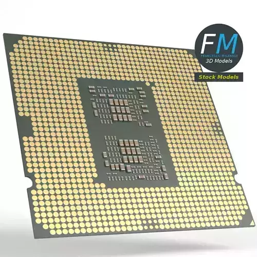 CPU microchip 3D model
