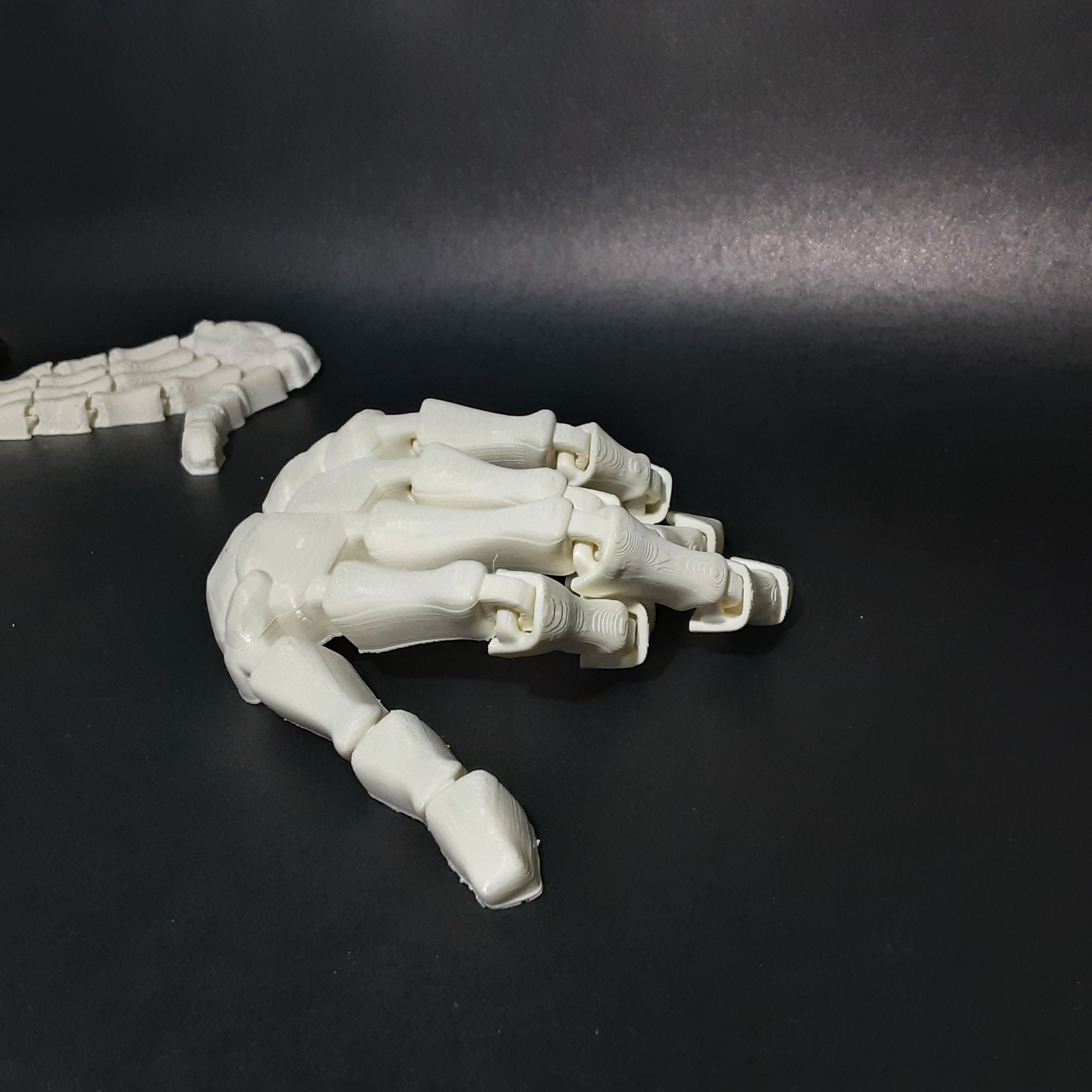 Skeleton hand flexible print-in-place no supports needed 3D print model_3