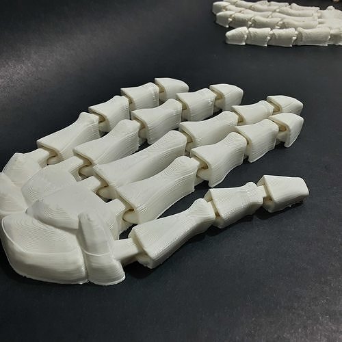 Skeleton hand flexible print-in-place no supports needed 3D print model