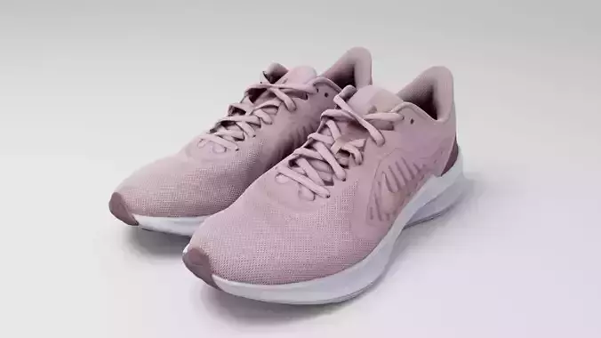 Pair of running womans shoes Nike pink sneakers sport 