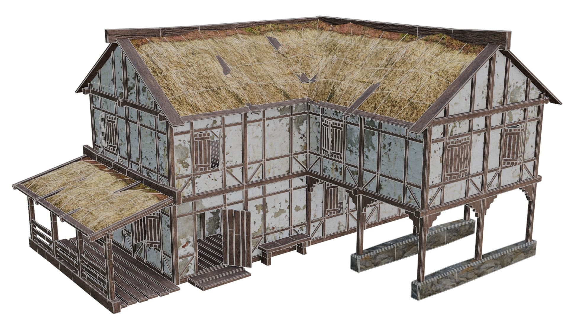 Medieval House 06 PBR 4K GameReady Low-poly 3D model_12