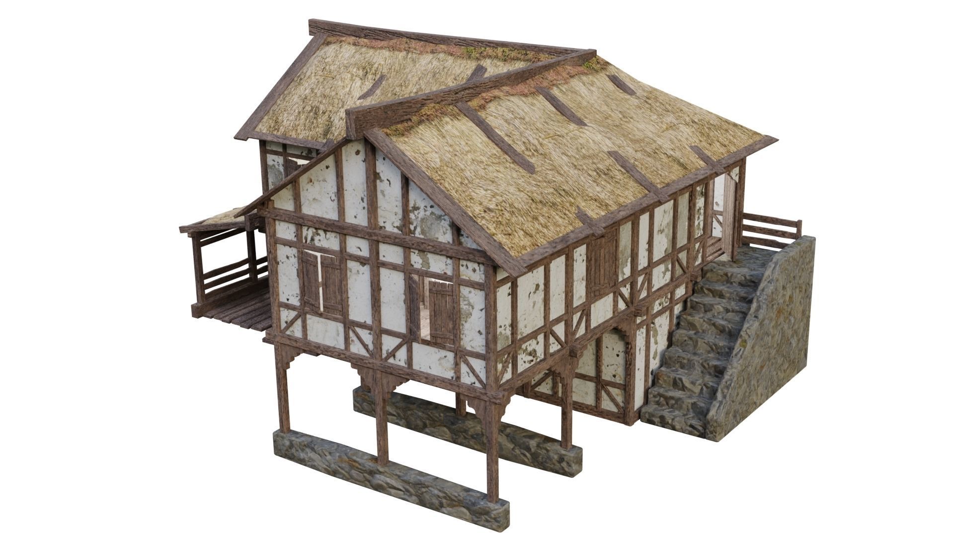 Medieval House 06 PBR 4K GameReady Low-poly 3D model_11