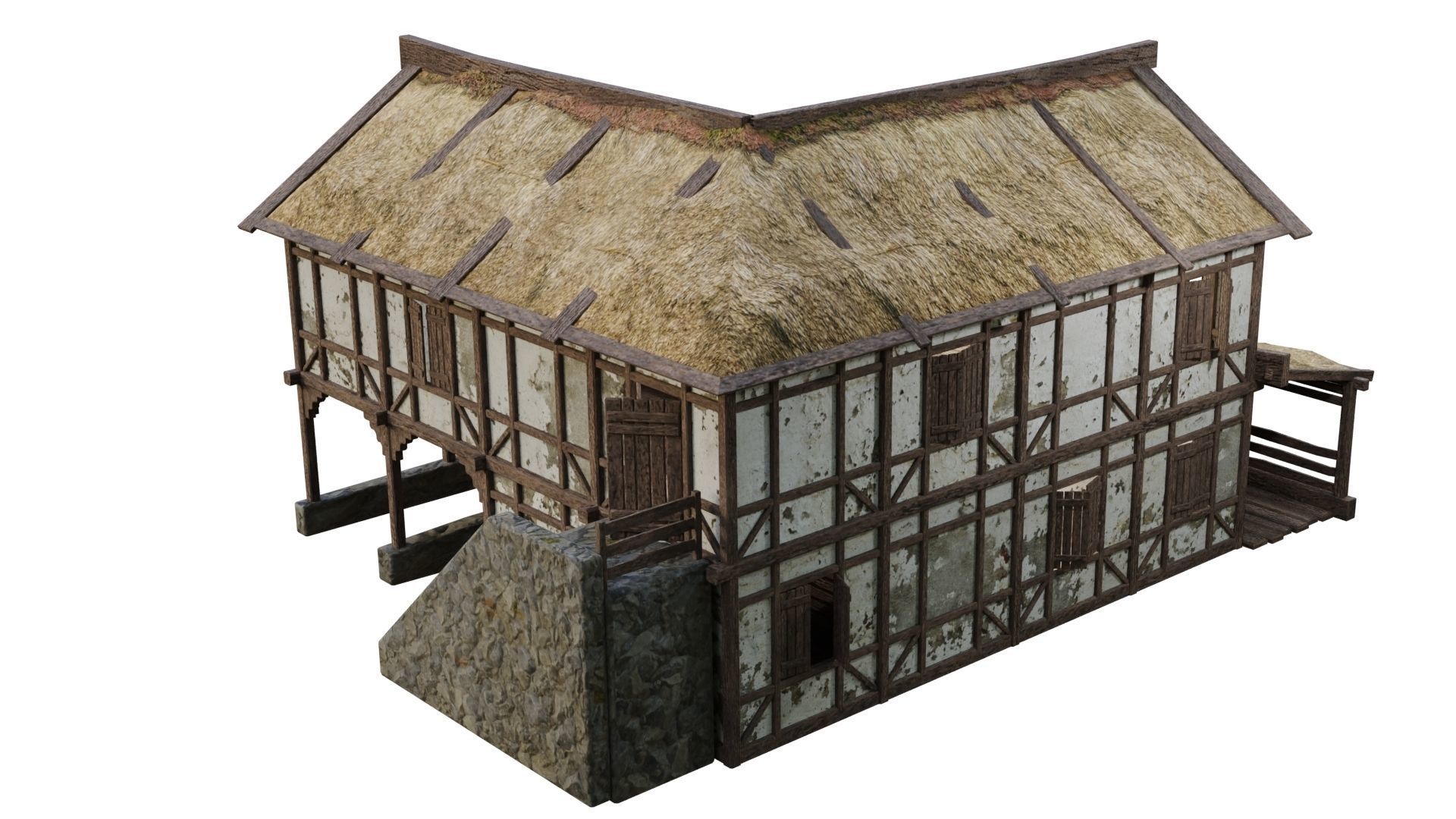 Medieval House 06 PBR 4K GameReady Low-poly 3D model_9