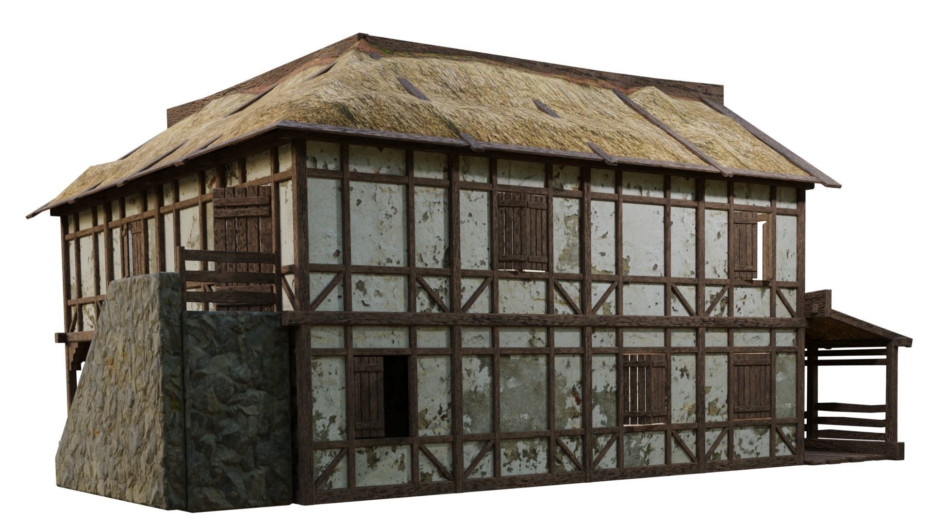 Medieval House 06 PBR 4K GameReady Low-poly 3D model_7
