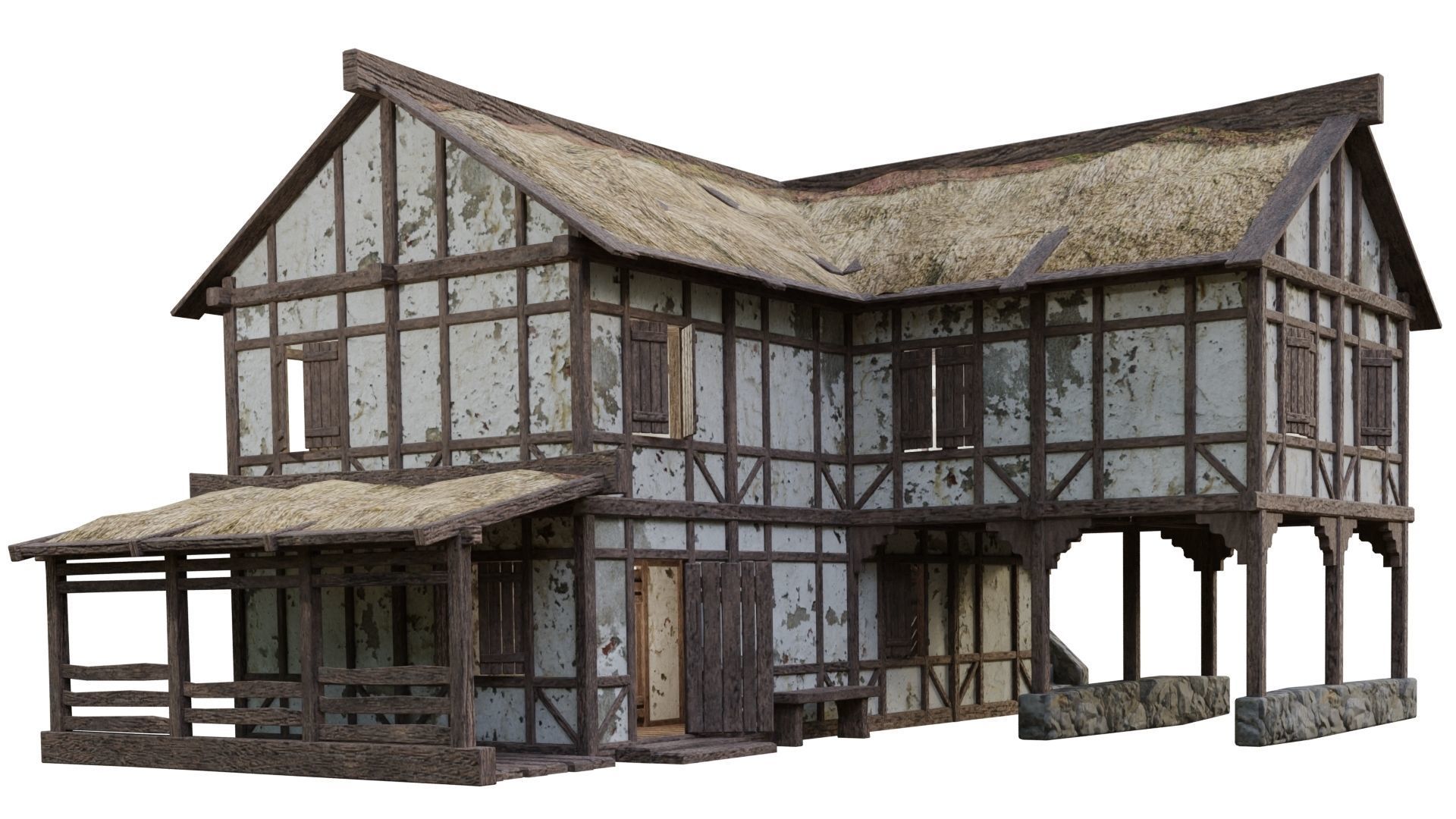 Medieval House 06 PBR 4K GameReady Low-poly 3D model_3