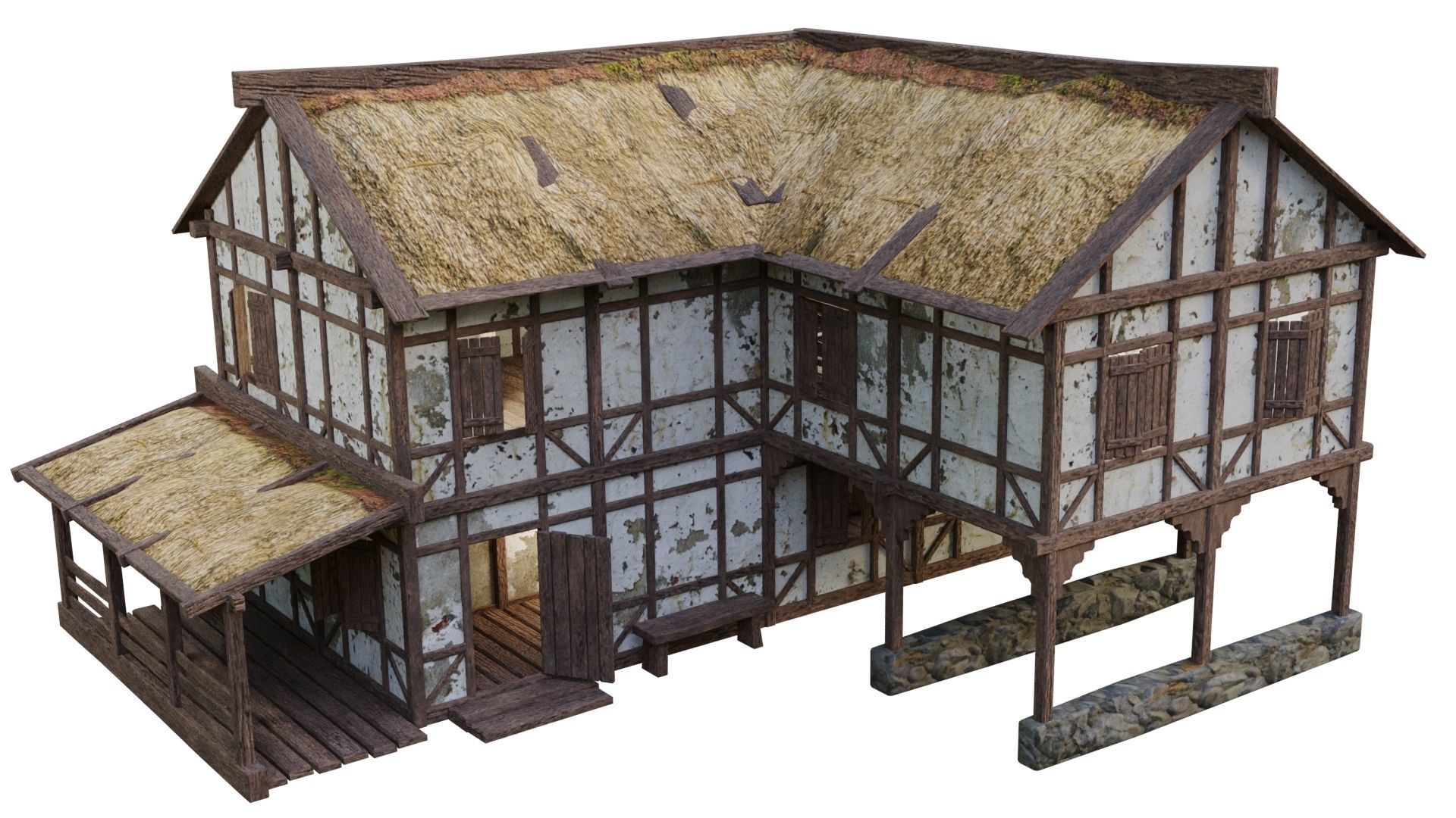 Medieval House 06 PBR 4K GameReady Low-poly 3D model_6