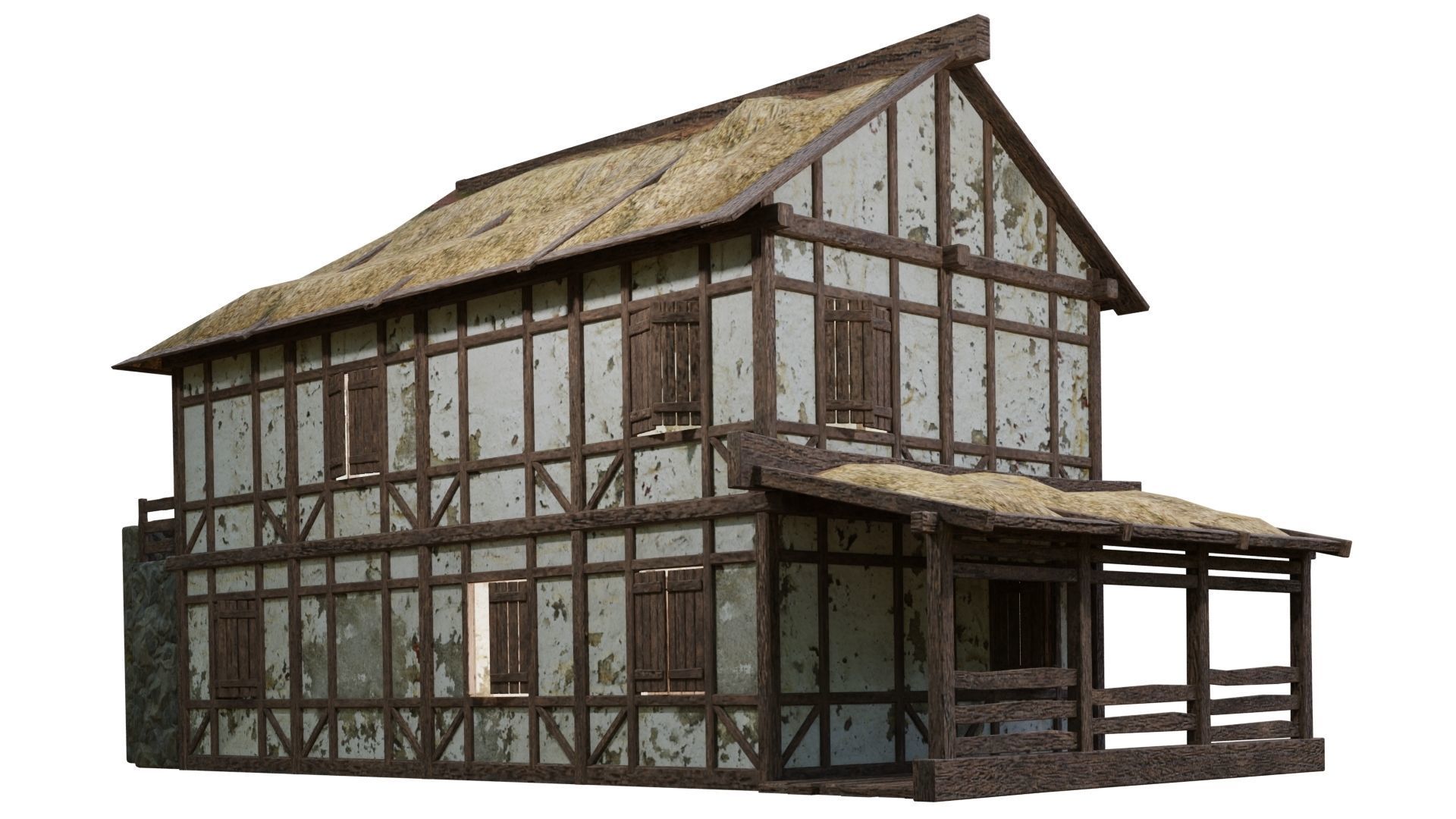 Medieval House 06 PBR 4K GameReady Low-poly 3D model_4