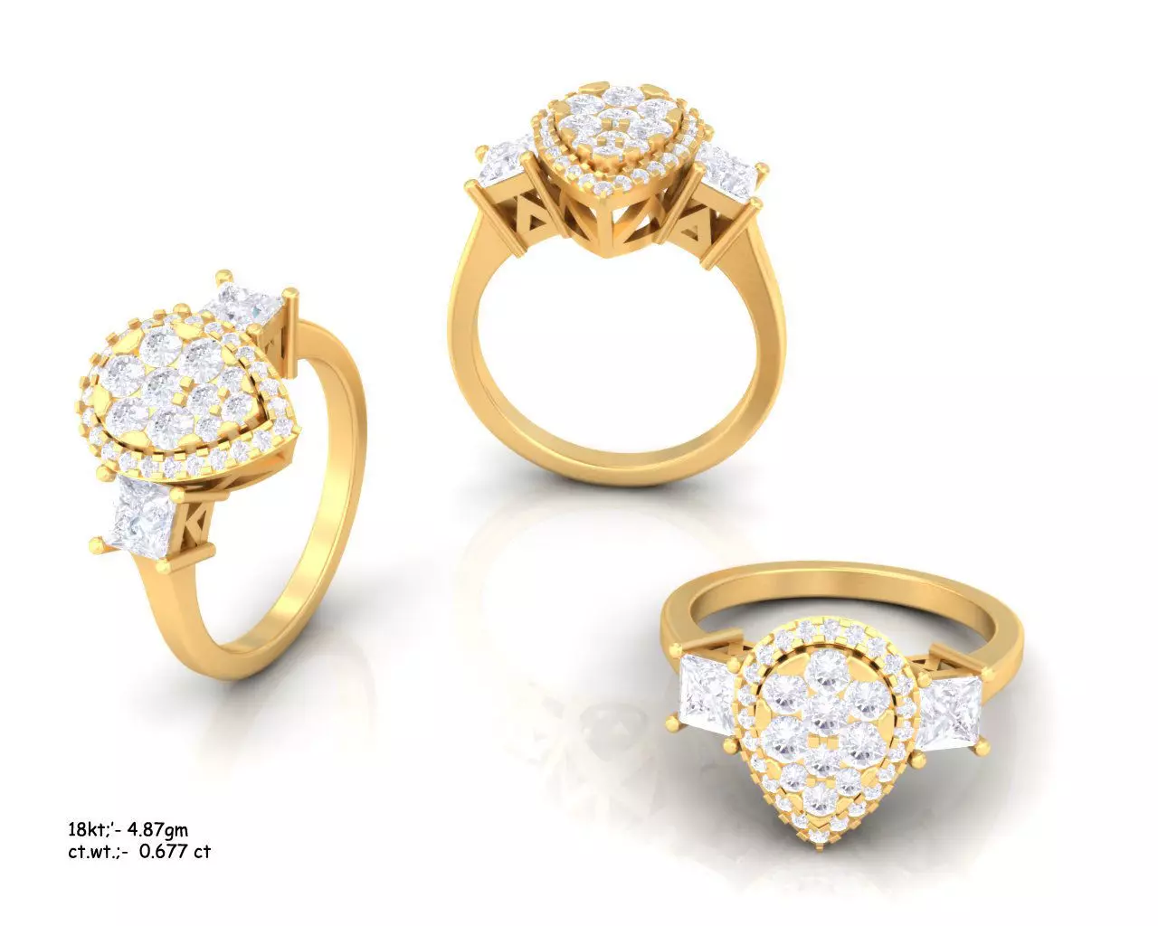 Luxury diamond ring 3D print model_0
