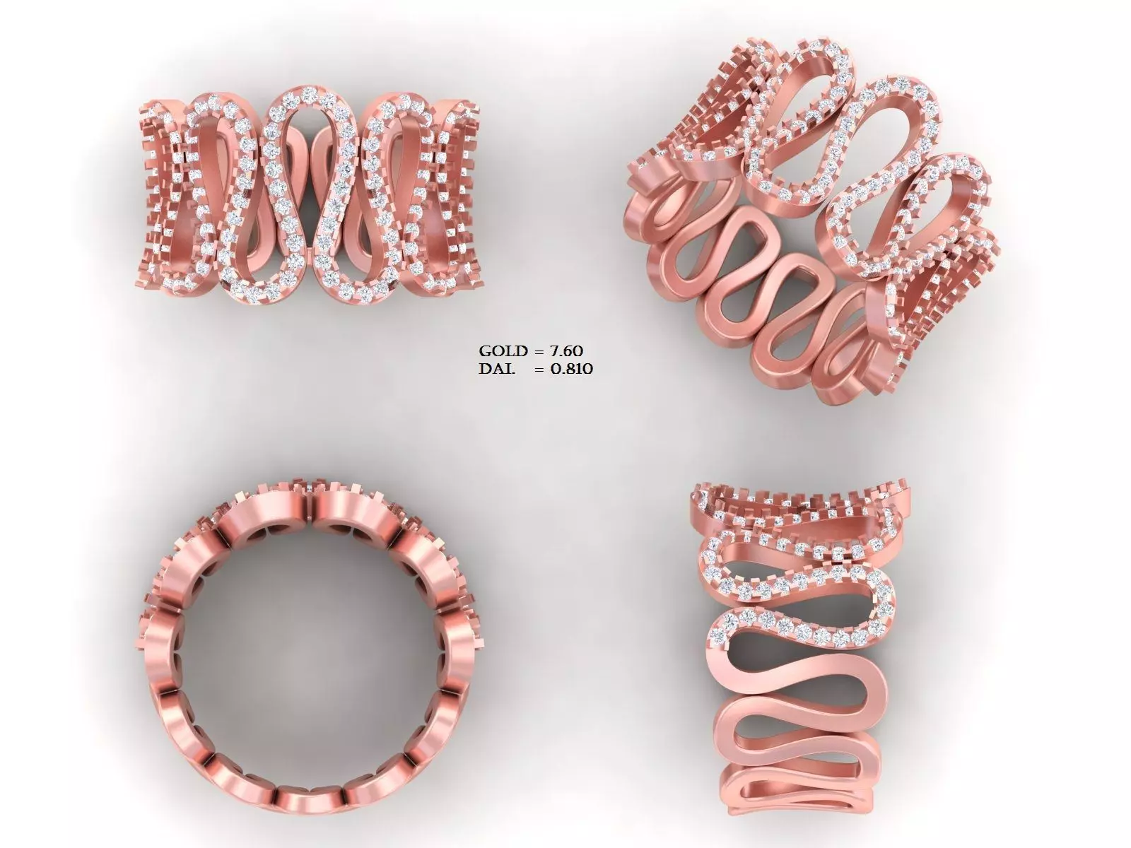 Luxury diamond ring 3D print model