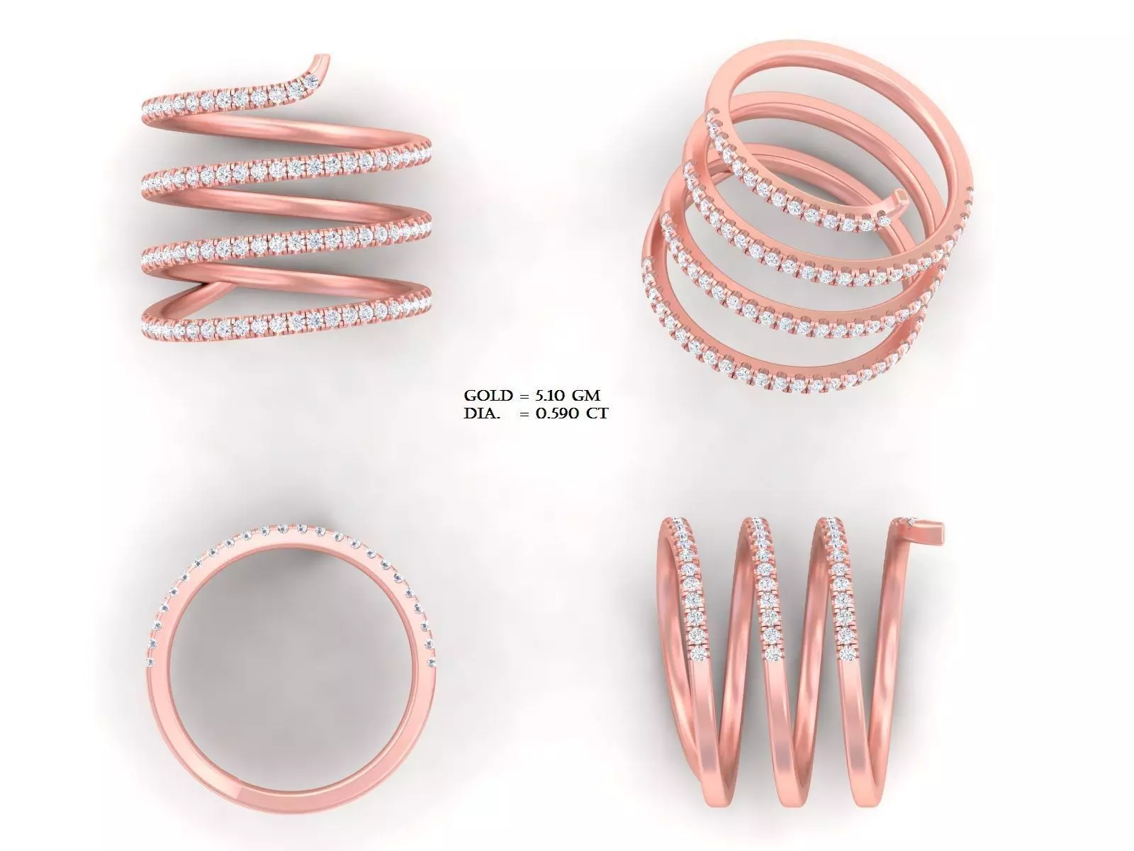 Luxury diamond ring 3D print model_0