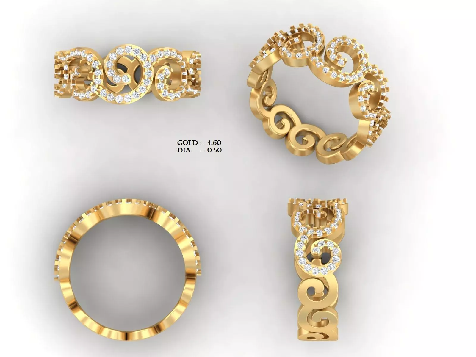 Luxury diamond ring 3D print model_0