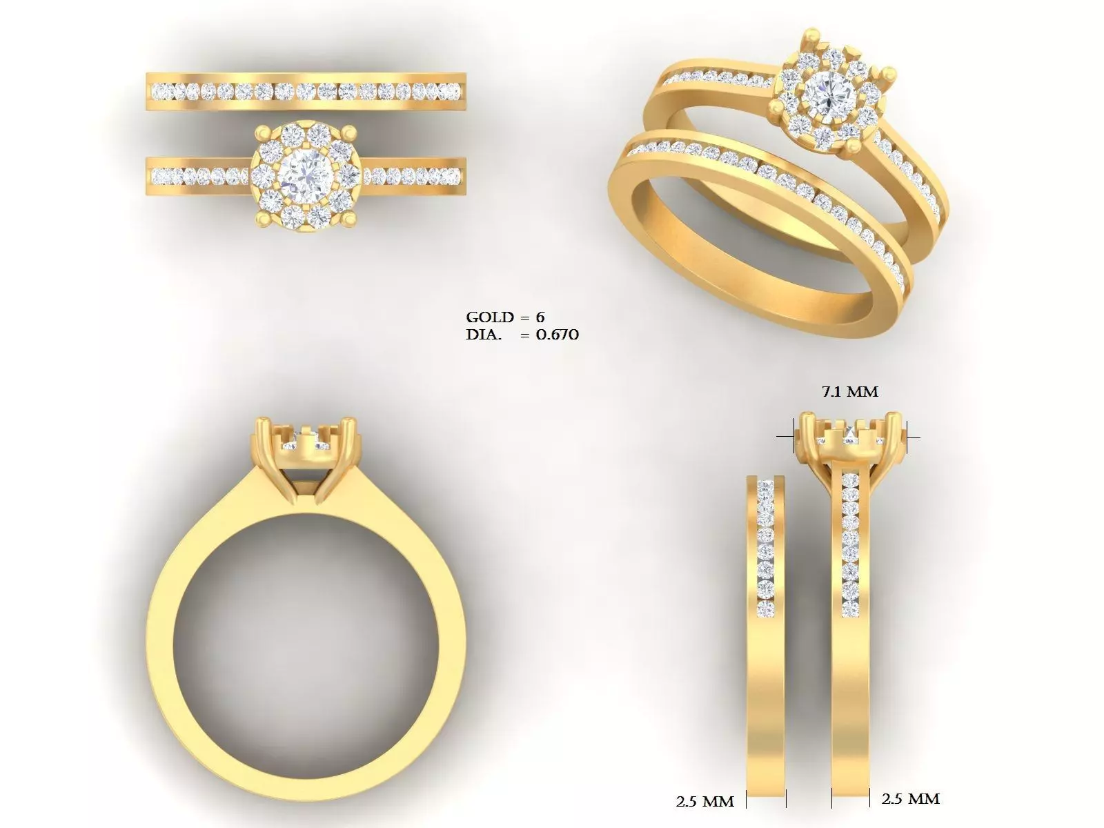 Luxury diamond ring 3D print model_0