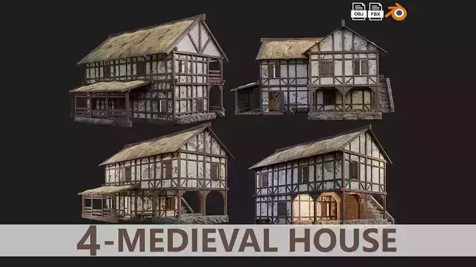 Medieval Old House 4K GameReady Pack 05 to 08