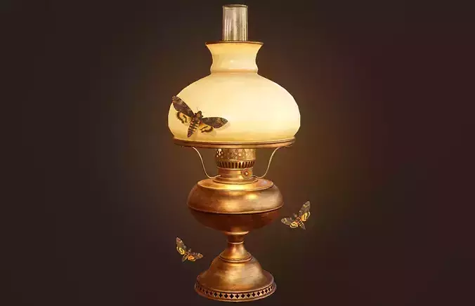 Oil Lamp - PBR Game Ready Low-poly 3D model