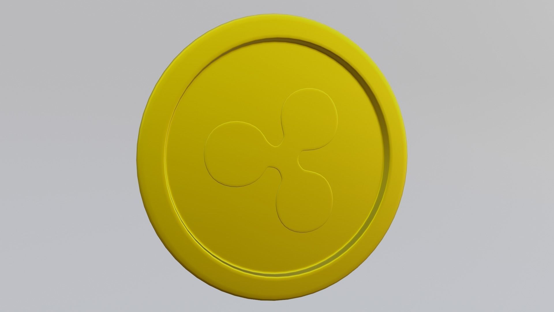 Ripple Coin Low-poly 3D model_2
