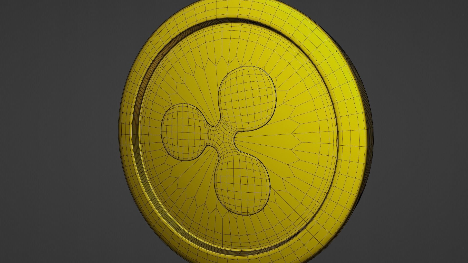 Ripple Coin Low-poly 3D model_6