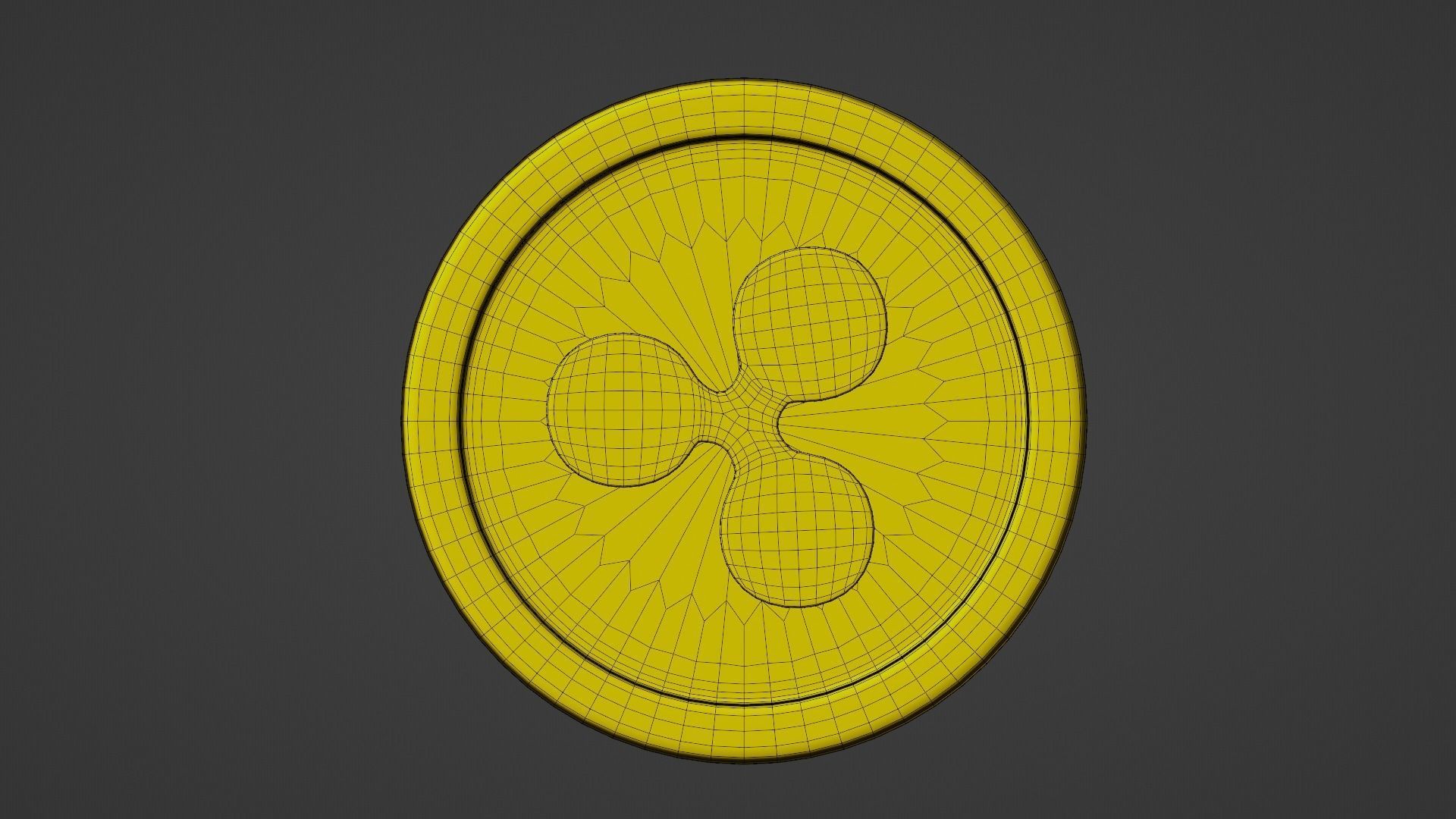 Ripple Coin Low-poly 3D model_5