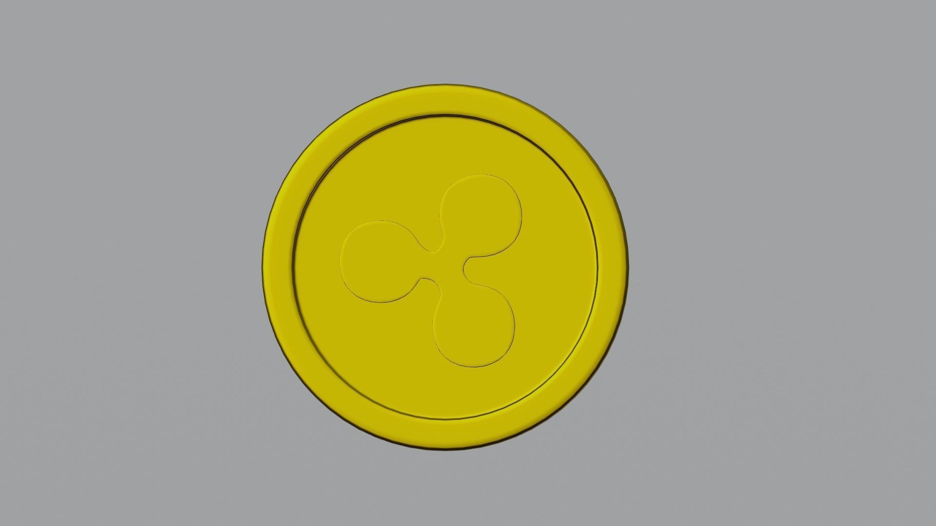 Ripple Coin Low-poly 3D model_11