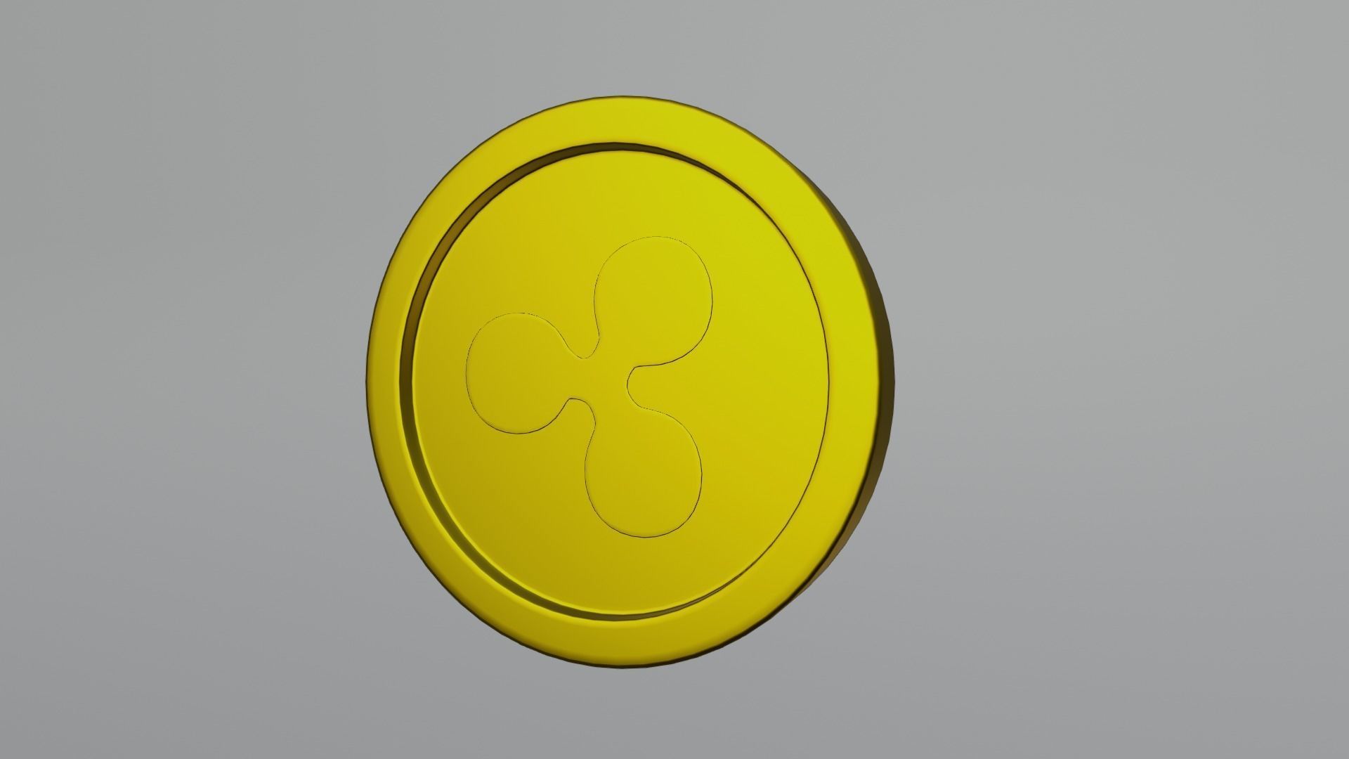 Ripple Coin Low-poly 3D model_4