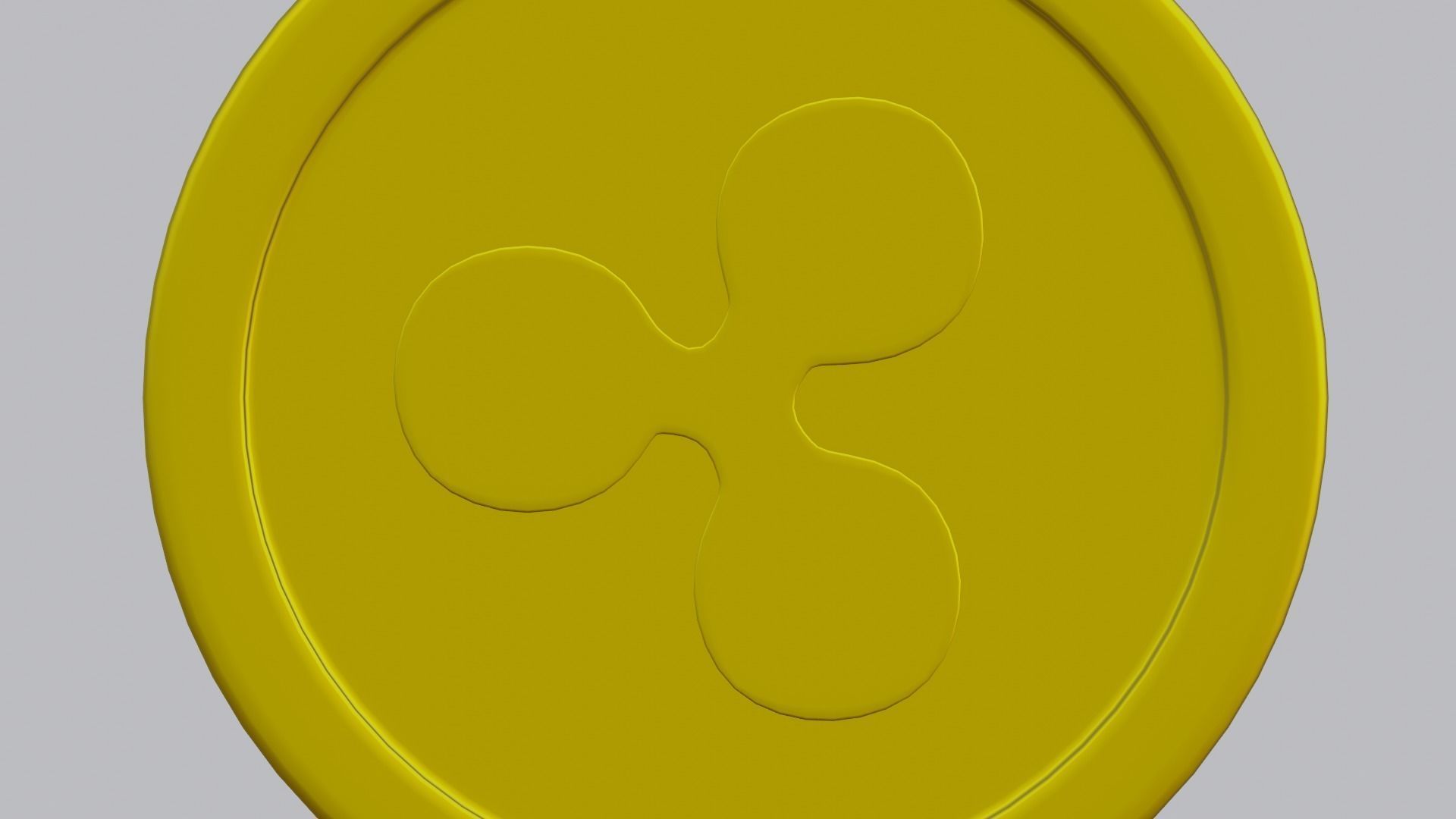 Ripple Coin Low-poly 3D model_10
