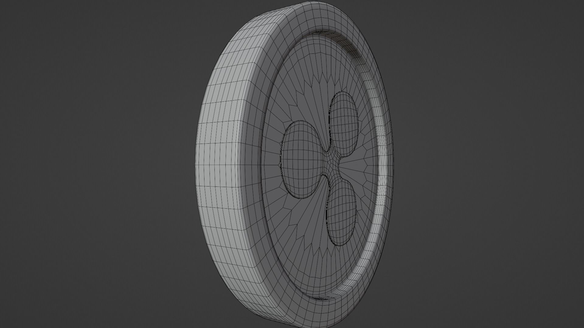 Ripple Coin Low-poly 3D model_9