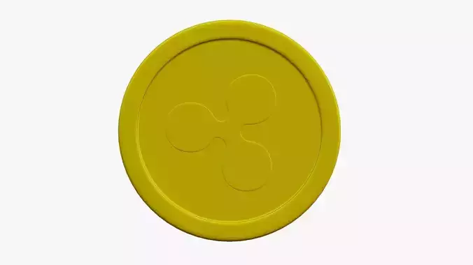 Ripple Coin Low-poly 3D model