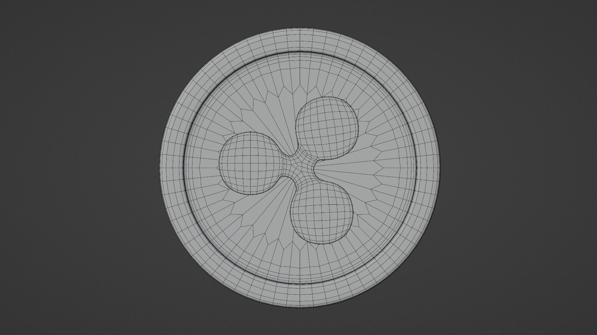 Ripple Coin Low-poly 3D model_3